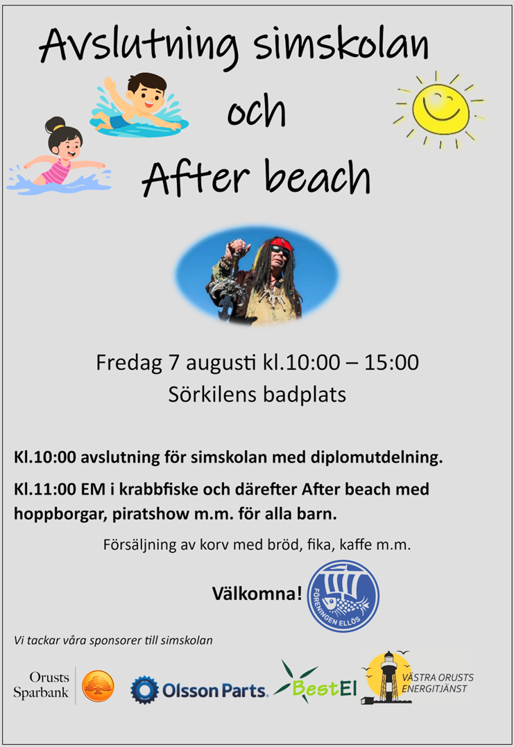 Avslutning simskolan och After beach